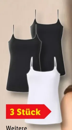 Damen Spaghettiträgerhemden 3er Pack