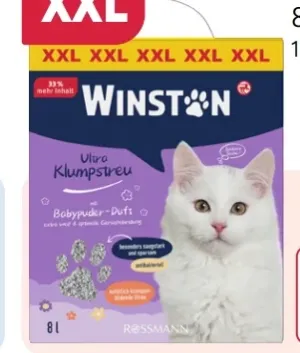 Katze Ultra Klumpstreu mit Babypuder-Duft